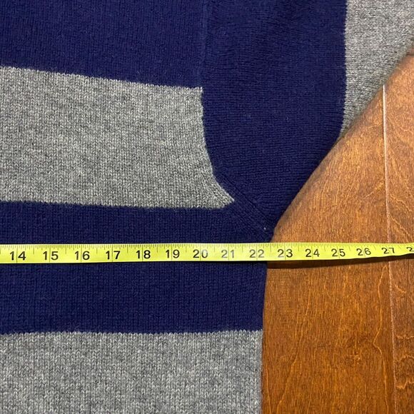 Tommy Hilfiger Y2K Vintage Wool Striped Grey Navy Sweater Men's Size XL - Picture 6 of 7
